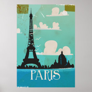 Paris vintage travel poster