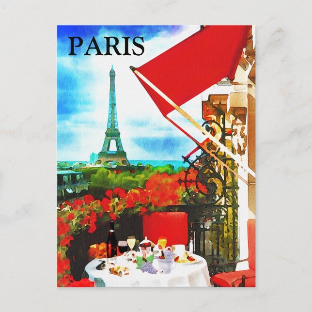 Paris Vintage Travel Tourism Add Postcard (Front)