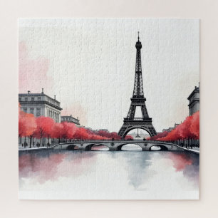 Paris watercolor art jigsaw puzzle