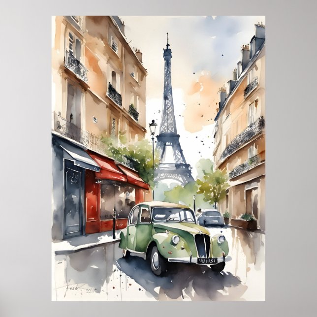 Paris watercolor art poster (Front)