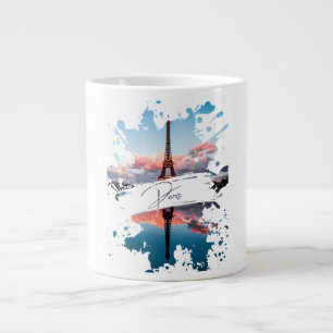 Paris Watercolor Splash Art Mug Eiffel Tower