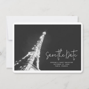 Paris Wedding Eiffel Tower Photo Save the Date Invitation