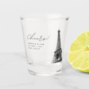 Paris Wedding Favour Eiffel Tower Modern Shot Glas Glass