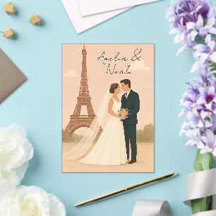 Paris Wedding Invitation Elegant Eiffel Tower