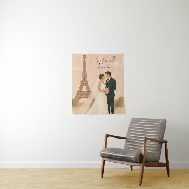 Paris Wedding Invitation | Elegant Eiffel Tower  Tapestry (In Situ)