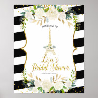 Paris white floral romantic welcome sign