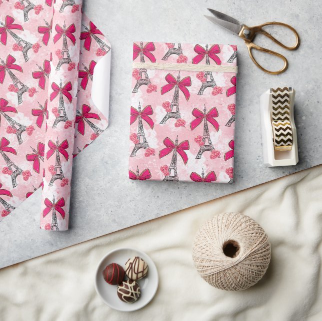 Paris With  A Bow  Wrapping Paper (Crafts)