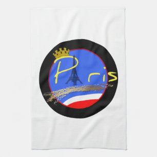 Paris with Crown Eiffel Tower Kitchen Towel