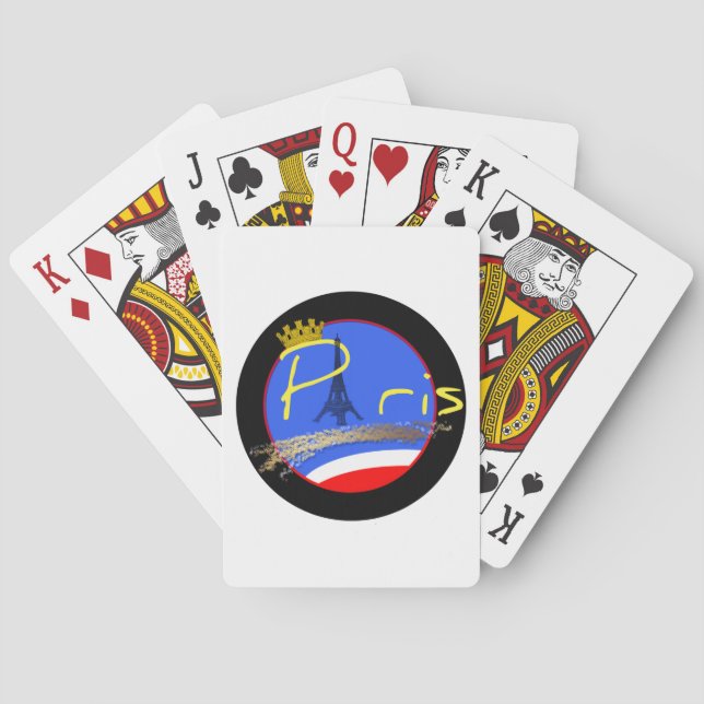 Paris with Crown Eiffel Tower Playing Cards (Back)