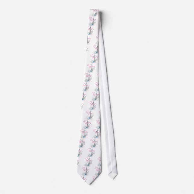 "Paris with Love and Eiffel Tower " Tie (Front)