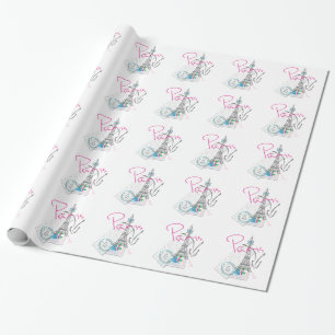 PARIS with love - Eiffel  Tower & Letter Wrapping Paper