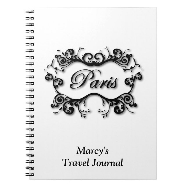 Paris with Scrolls Notebook (Front)