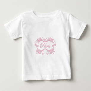 Paris with Scrolls pink Baby T-Shirt