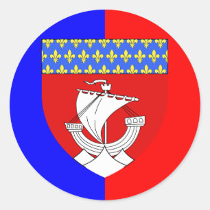 Paris With Shield, France Classic Round Sticker