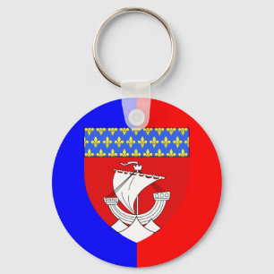 Paris With Shield, France Key Ring