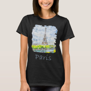 Paris Women Eiffel Tower France French T-Shirt