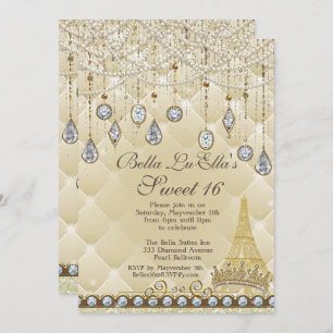 ParisDiamond and Pearls Birthday Party Invitations