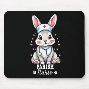 Parish Nurse Bunny With Stethoscope Easter Nurse Mouse Pad