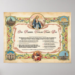 Parish Titular Feast Day Indulgence Plaque Poster
