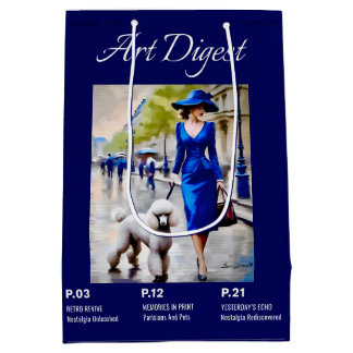 Parisian And Pets Poodle Medium Gift Bag
