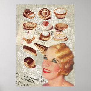 parisian bakery cupcake pastry cookies cupcake poster