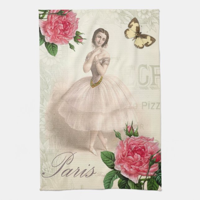 Parisian Ballerina Tea Towel (Vertical)