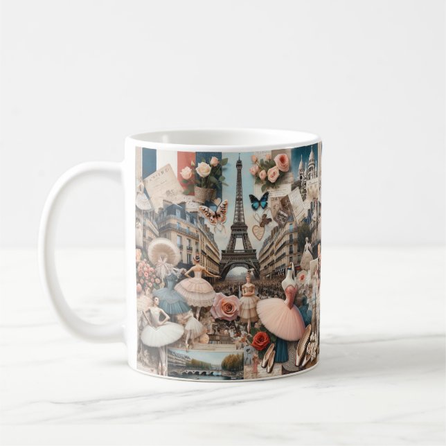 Parisian Ballet Dream Collage Coffee Mug (Left)