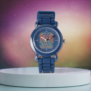 Parisian Bloom Love Symphony Kids Blue Silicone Watch