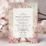 Parisian Blossom Eiffel Tower Paris Wedding Invitation<br><div class="desc">Capture the romance of a Parisian garden with this Floral Eiffel Tower Wedding Invitation. The elegant design features blush pink blooms and green foliage draping gracefully around a subtle silhouette of the iconic Eiffel Tower. Set against a vintage-inspired watercolor background, this invitation brings a touch of French sophistication to your...</div>