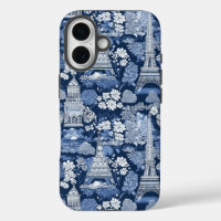 Parisian Blue Toile patterned fabric
