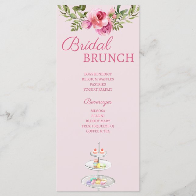 Parisian Bridal Shower Menu (Front)