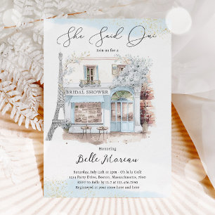 Parisian Bridal Shower She Said Oui French Bridal Invitation