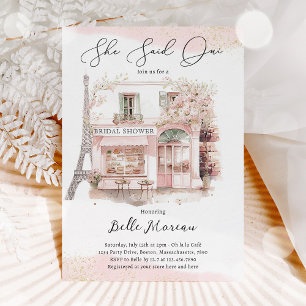 Parisian Bridal Shower She Said Oui French Bridal Invitation