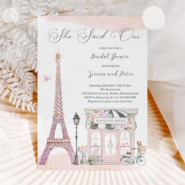 Parisian Bridal Shower She Said Oui French Bridal  Invitation (Creator Uploaded)