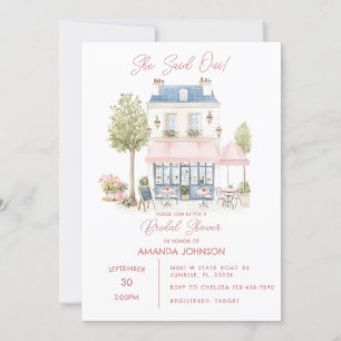 Parisian Cafe Afternoon Bridal Shower Invitation