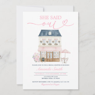 Parisian Cafe Afternoon She Said Oui Bridal Shower Invitation