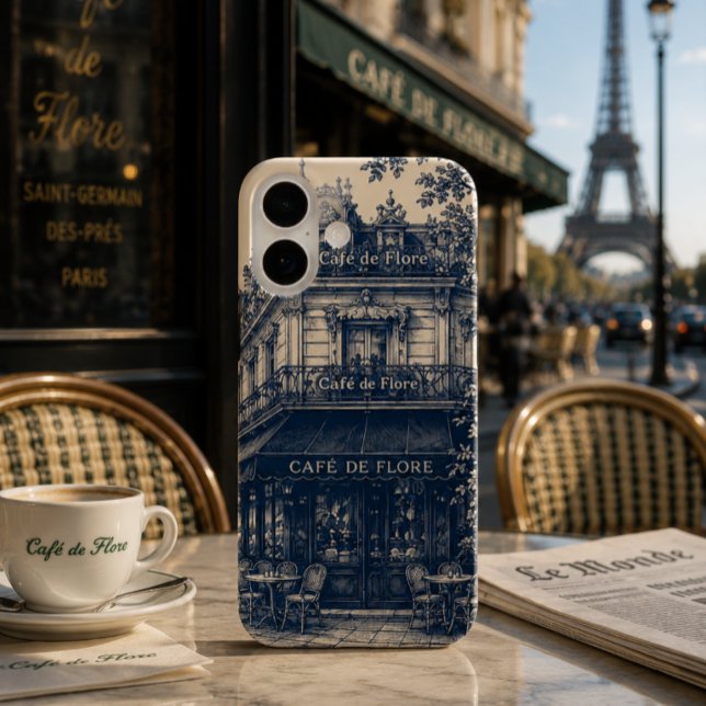 Parisian Café Blue White  Case-Mate iPhone Case (Creator Uploaded)