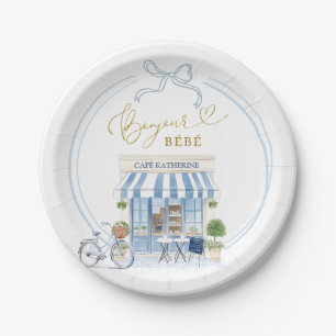 Parisian Cafe Boy Baby Shower Paper Plate