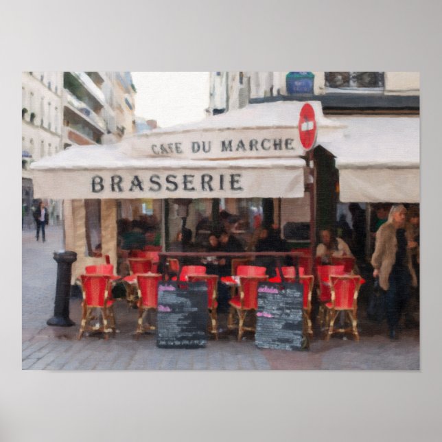 Parisian Cafe Brasserie Wall Art Poster (Front)