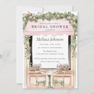 Parisian Café Bridal Shower Invitation