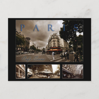 Parisian Cafe Scene Postcard