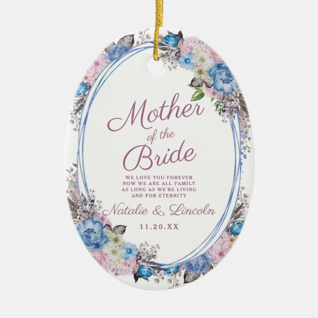 Parisian Charm Keepsake Mother of the Bride Quote Ceramic Ornament (Front)