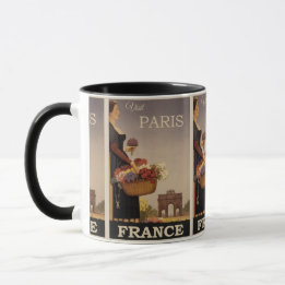 Parisian Charm: Vintage France Travel with Woman  Mug