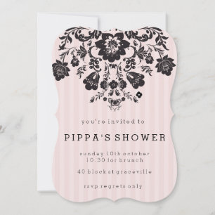 Parisian Chic Floral Shower Invitation