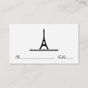 Parisian Chic Place Card, Black Card