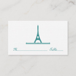 Parisian Chic Place Card, Teal Place Card