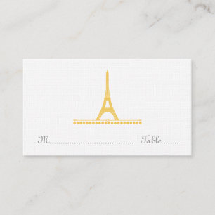Parisian Chic Place Card, Yellow Place Card
