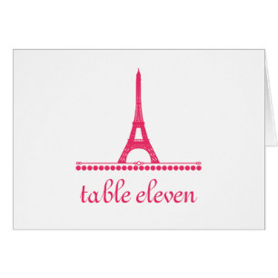 Parisian Chic Table Number Card, Pink
