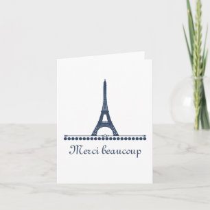 Parisian Chic Thank You Card, Blue Card