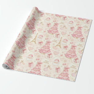 Parisian Coquette Dusty Pink Toile Christmas Wrapping Paper